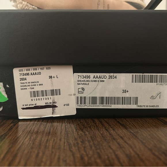 Saint Laurent Shearling Heel Slide NWT - Picture 5 of 8